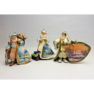 Thomas Kinkade Old World Santa Ornaments Ashton Drake Christmas Lot of 3 w/ tags